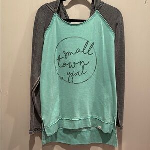 Blue 84 Green Raglan Graphic Hoodie